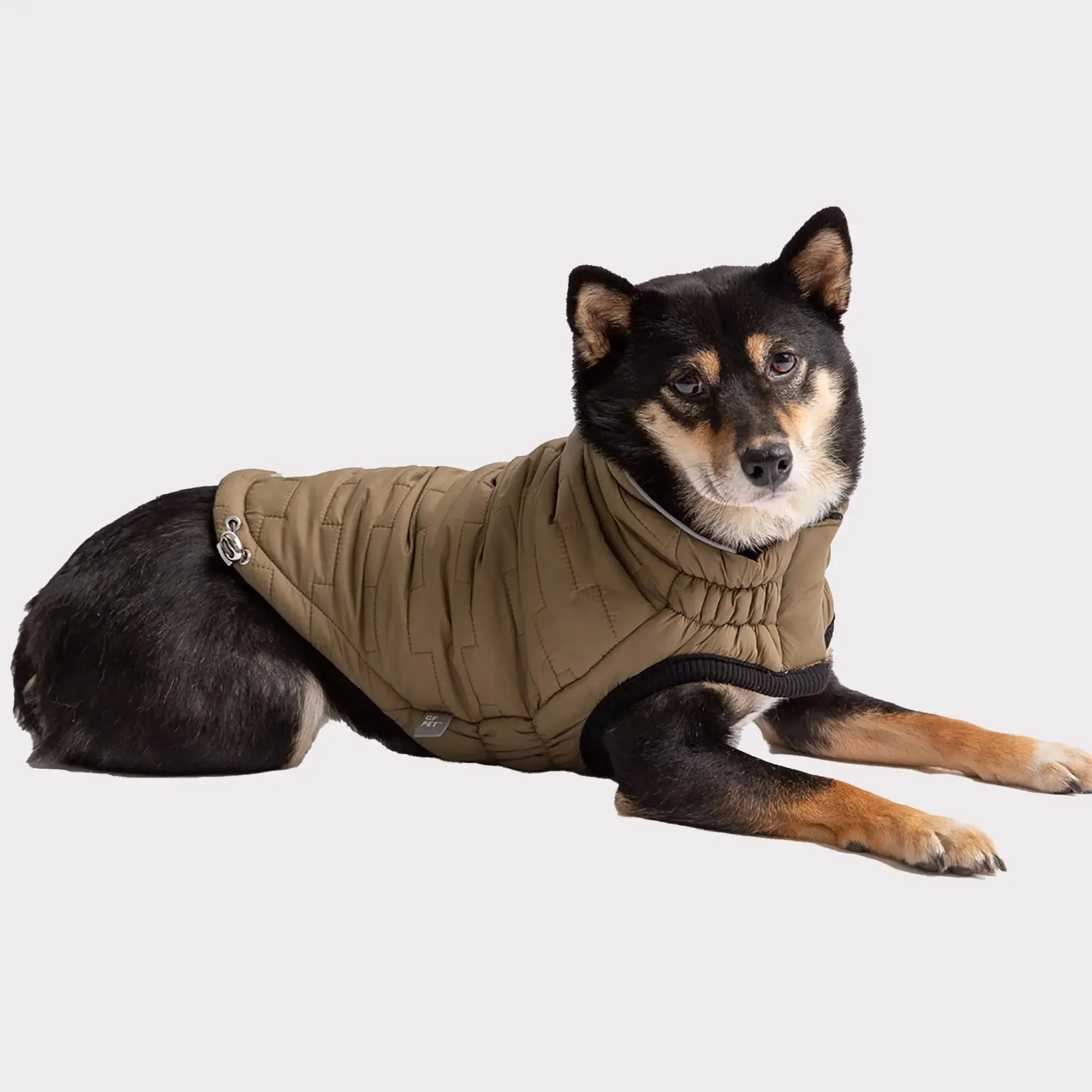 Reversible Chalet Dog Jacket | Khaki Fleece