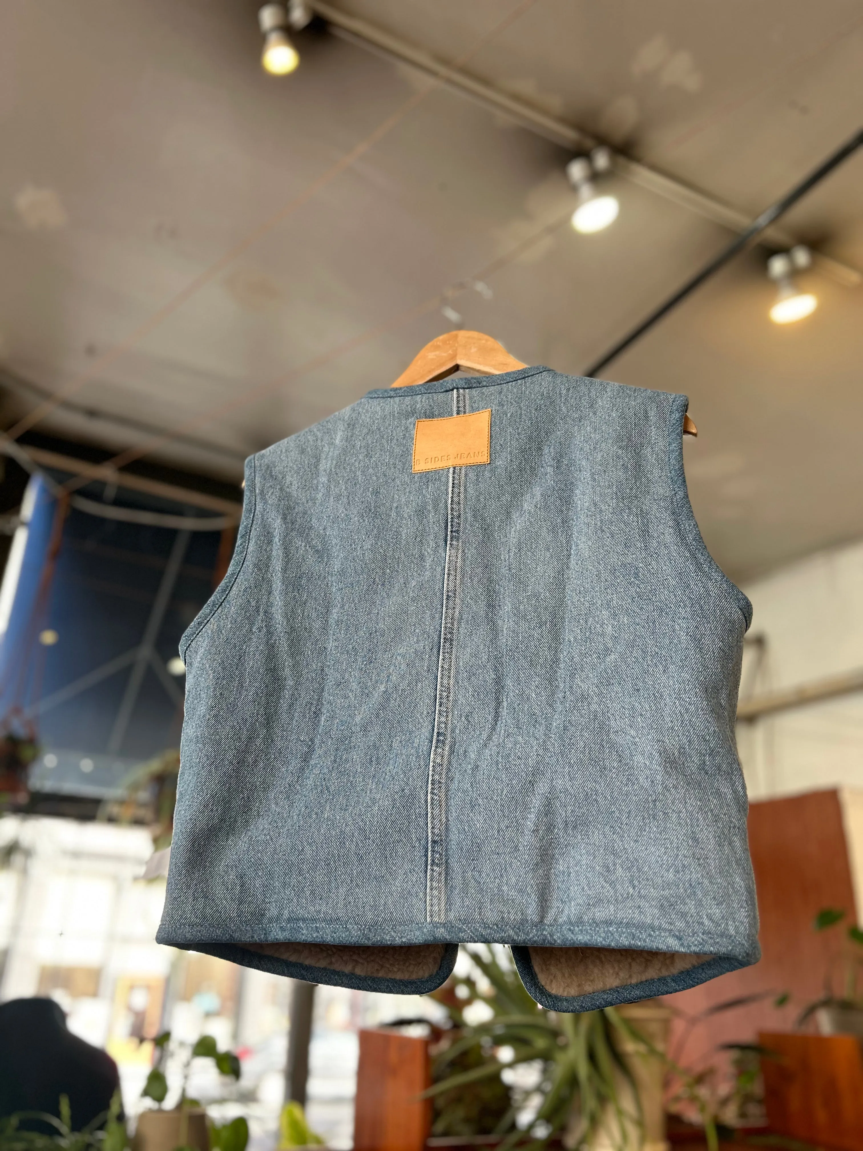 Reversible Reworked Vintage and Sherpa Vest