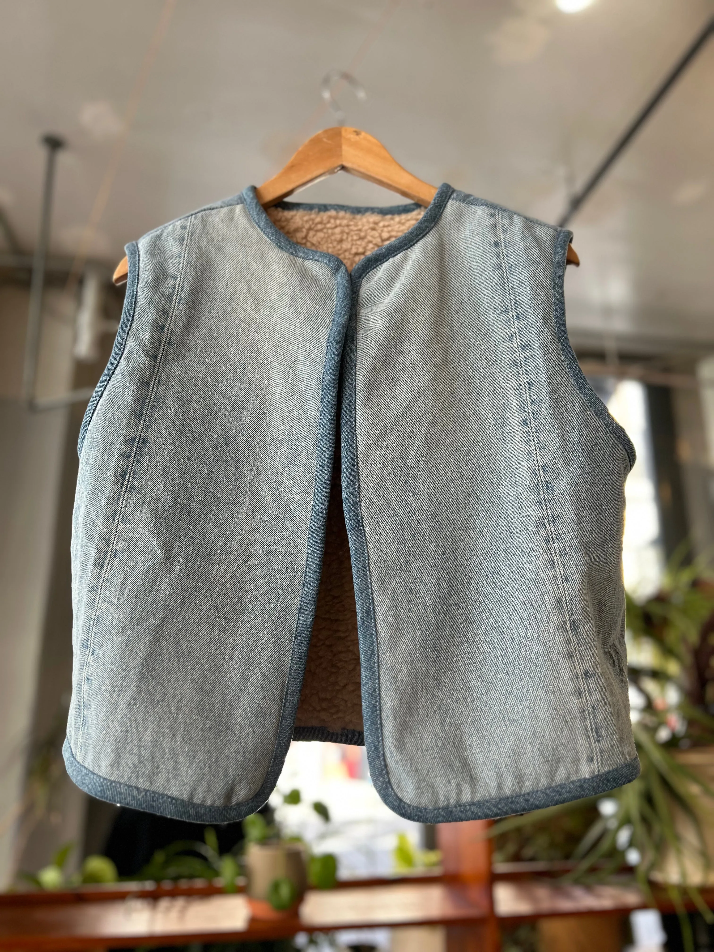 Reversible Reworked Vintage and Sherpa Vest