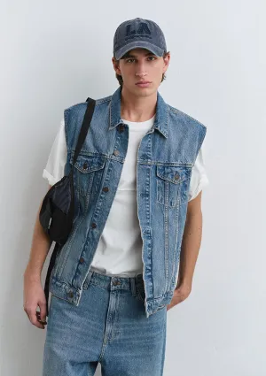 Russell Dark Foggy Classic Denim Jean Vest