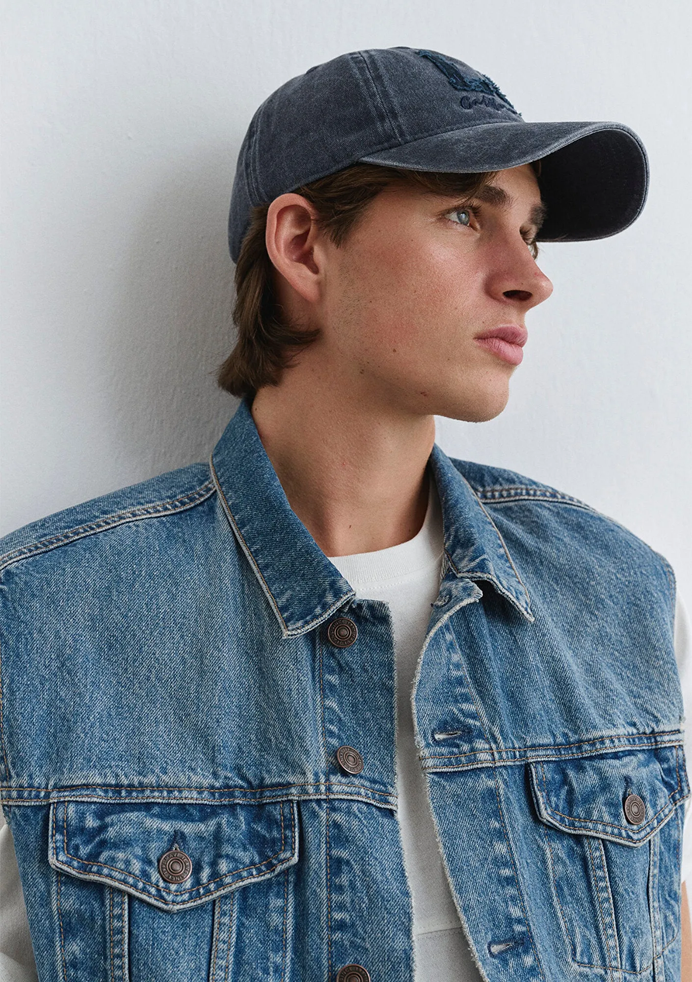 Russell Dark Foggy Classic Denim Jean Vest