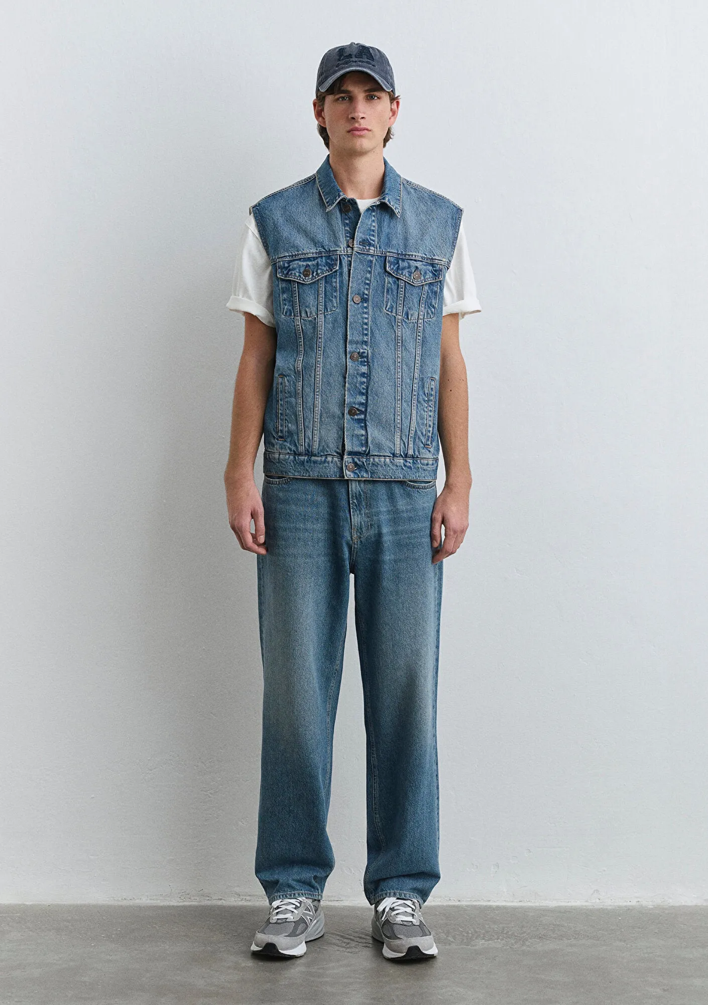 Russell Dark Foggy Classic Denim Jean Vest
