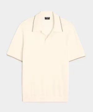 Silk-Cashmere Tipped Sweater Polo