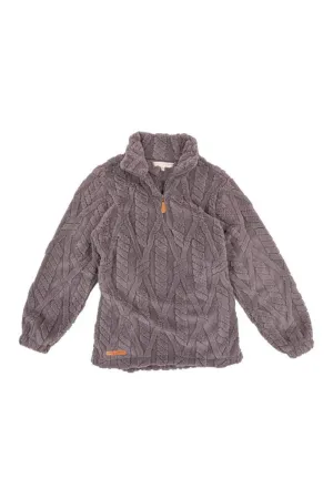 Simply Southern Youth Kate 1/4 Zip Pullover for Girls in Pavement Grey | PP-0224-YTH-PULL-KATE-PVMNT
