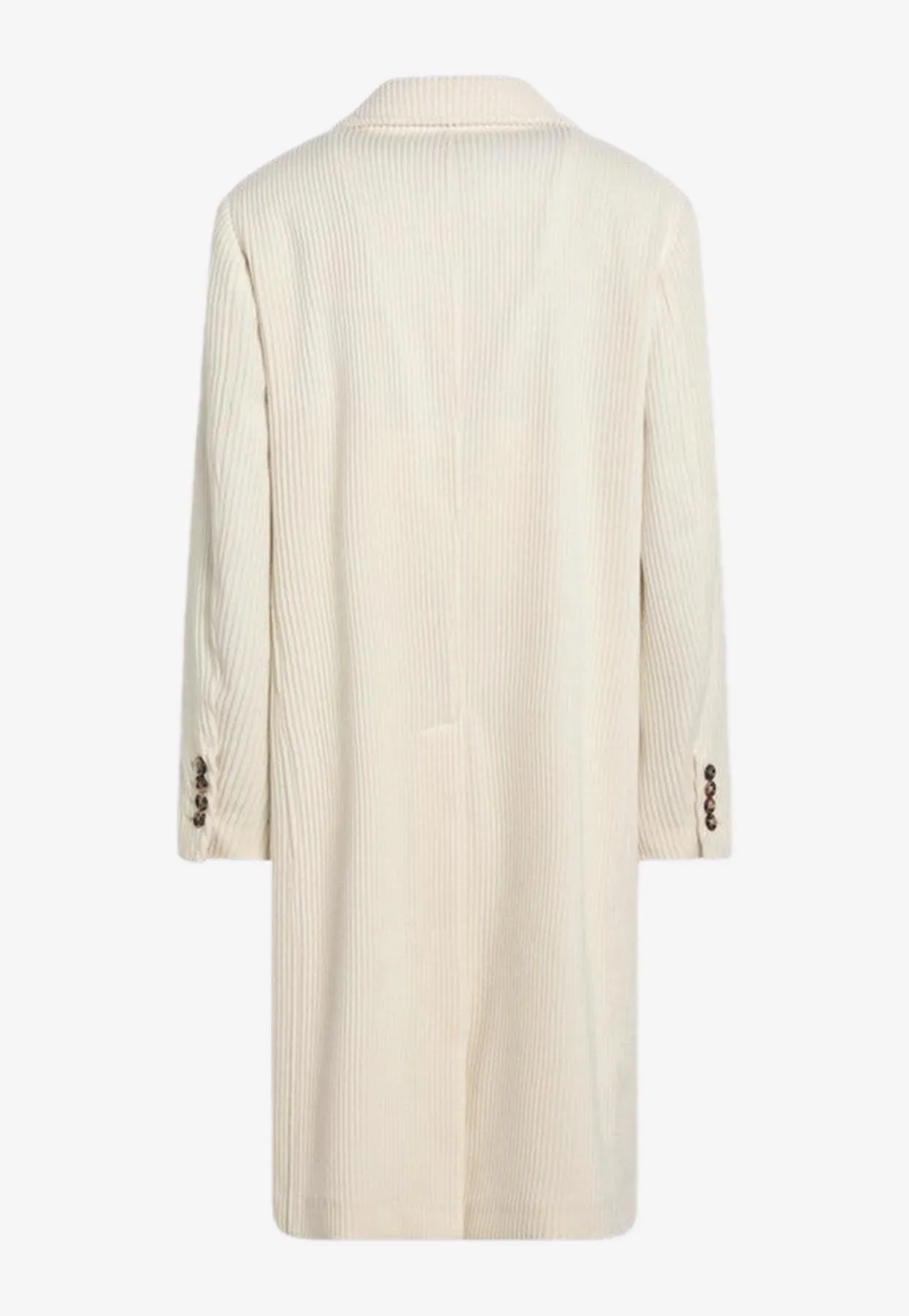 Single-Breasted Corduroy Cashmere Coat