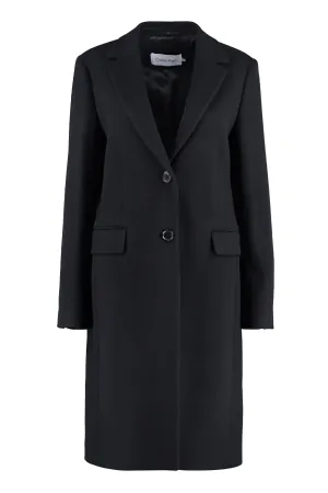 Single-breasted wool coat