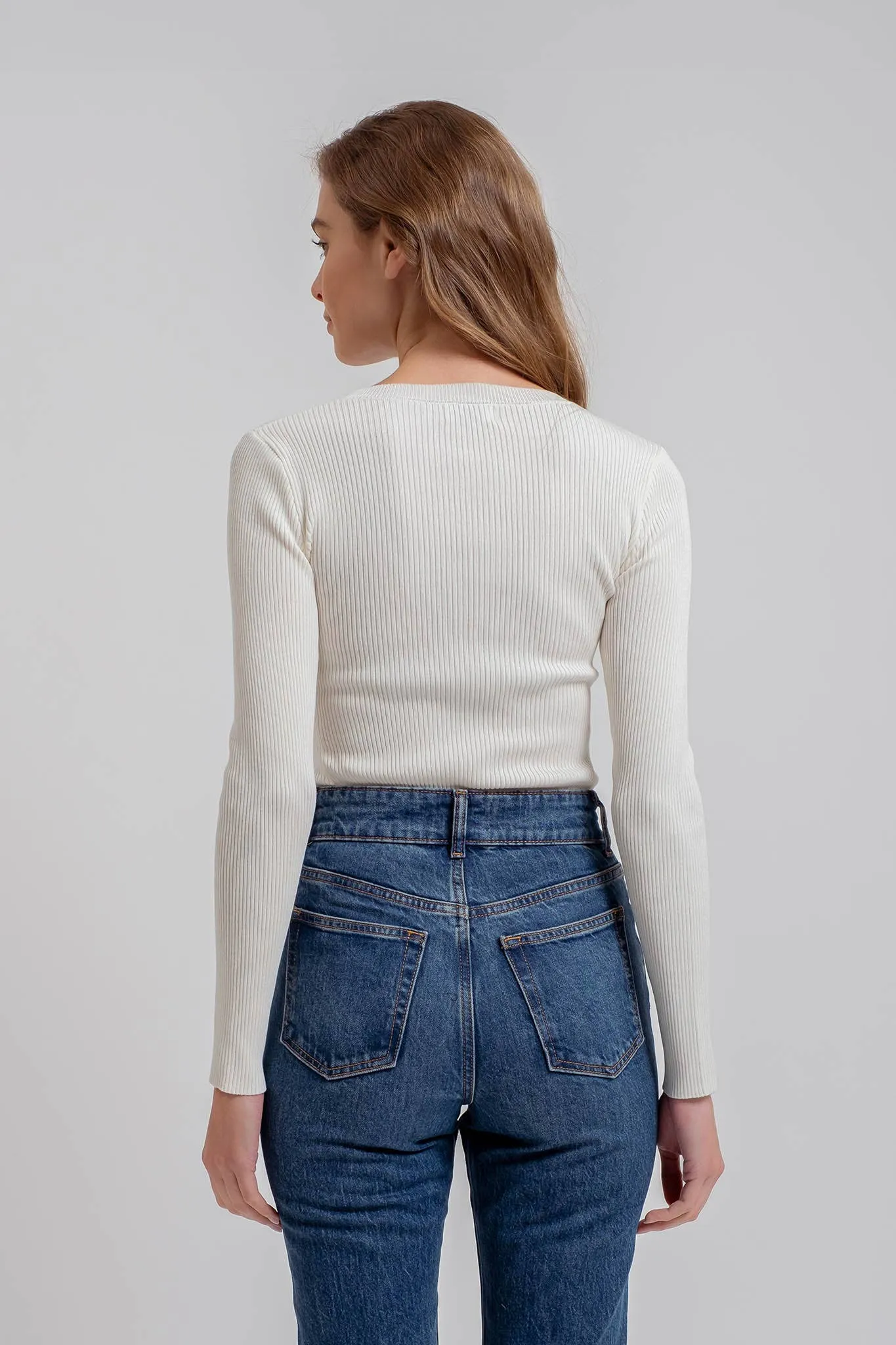 SOLID CREWNECK LONG SLEEVE SWEATER KNIT PULLOVER