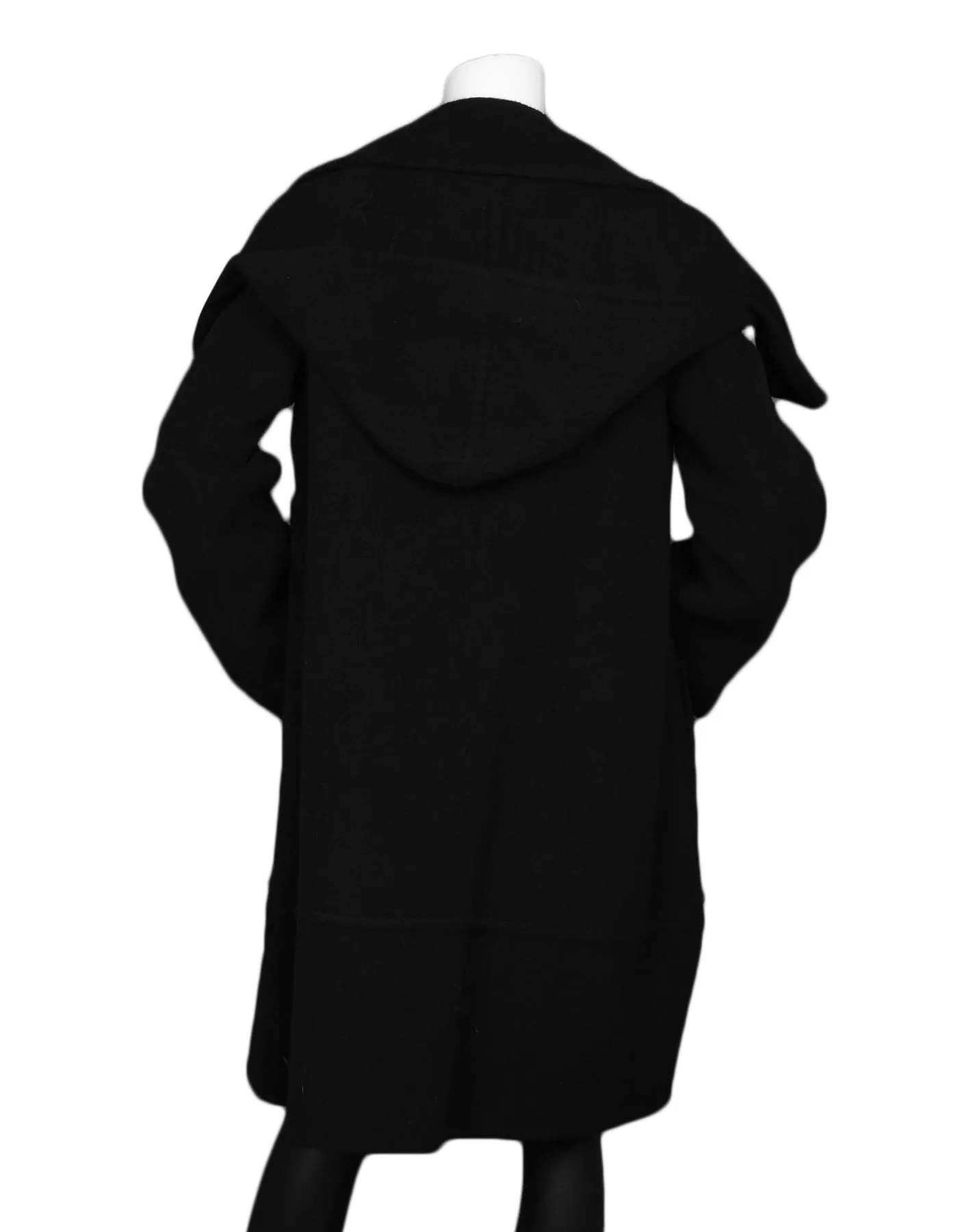 Stella McCartney Black Hooded Coat sz IT 42