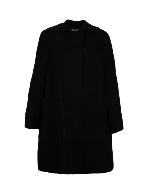 Stella McCartney Black Hooded Coat sz IT 42