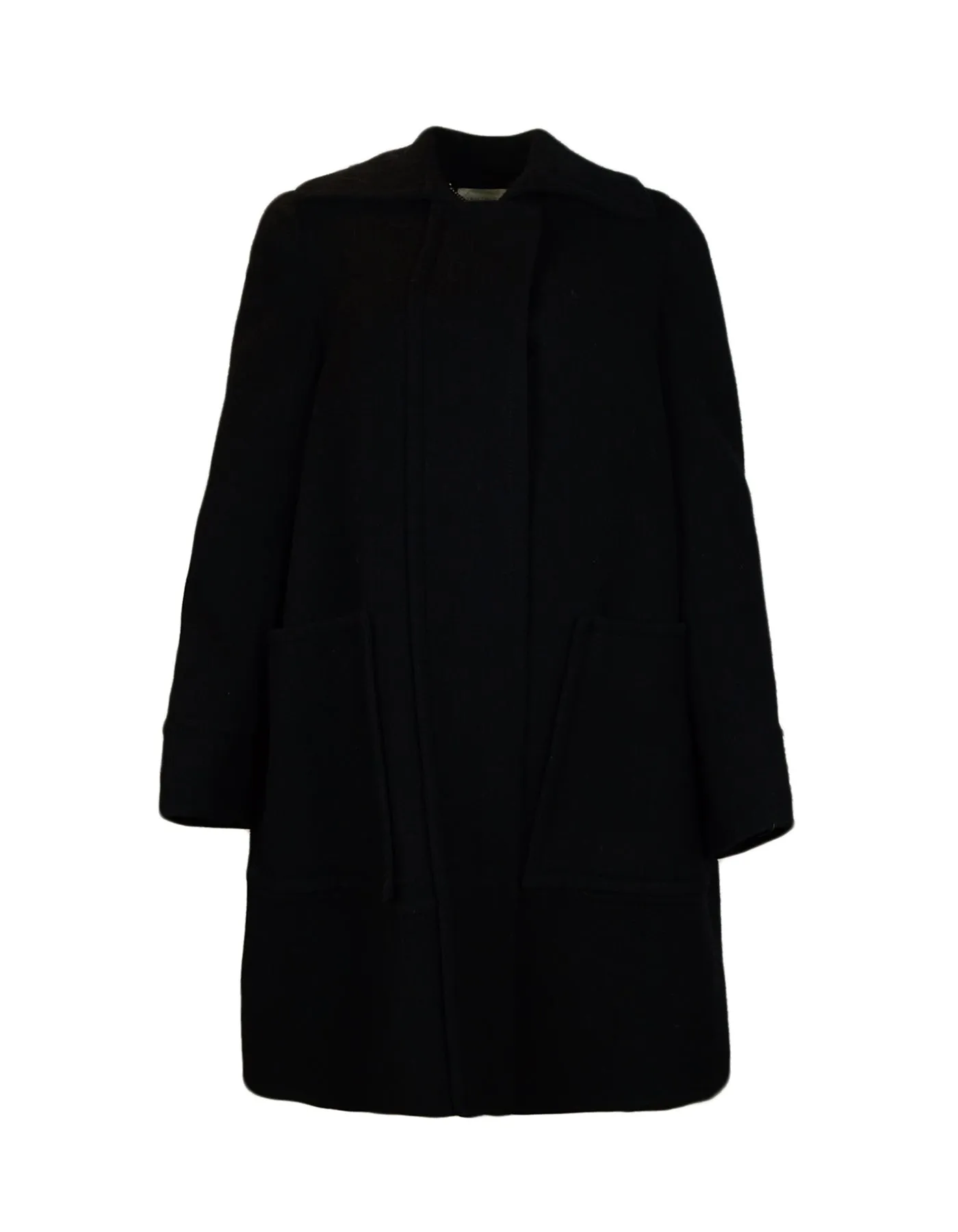 Stella McCartney Black Hooded Coat sz IT 42
