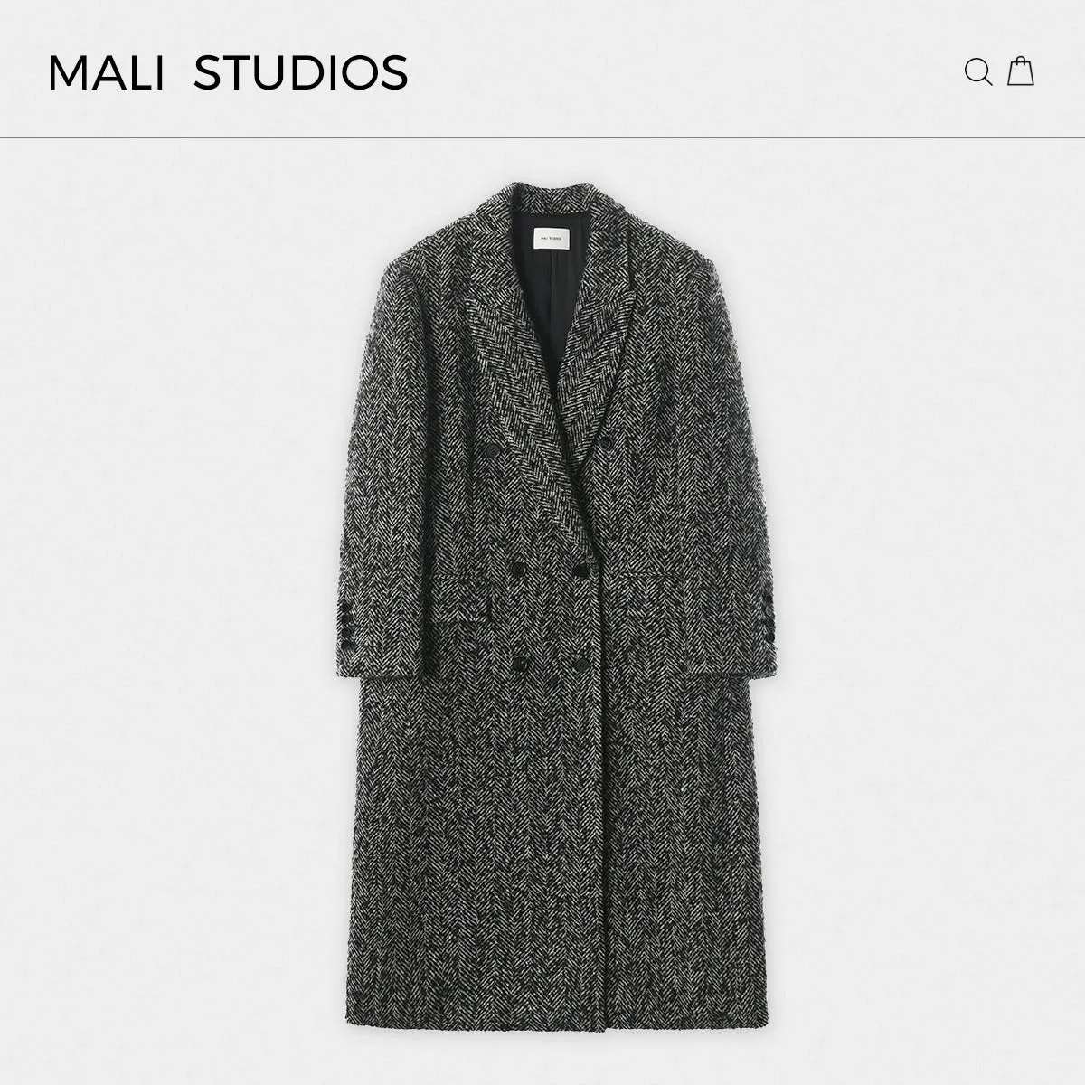 Suli Herringbone Long Coat