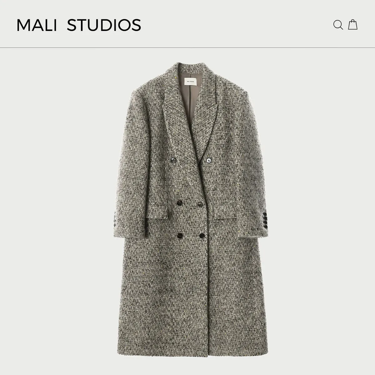 Suli Herringbone Long Coat