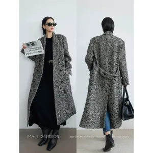 Suli Herringbone Long Coat