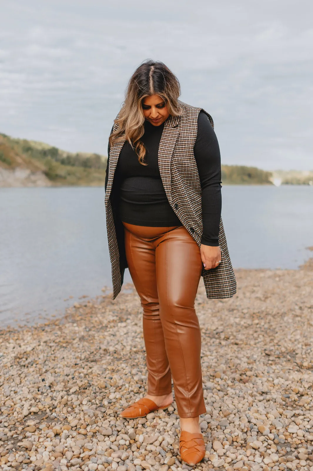The Charlee Vegan Leather Legging - Camel - PLUS