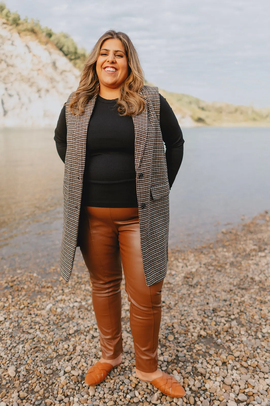 The Charlee Vegan Leather Legging - Camel - PLUS