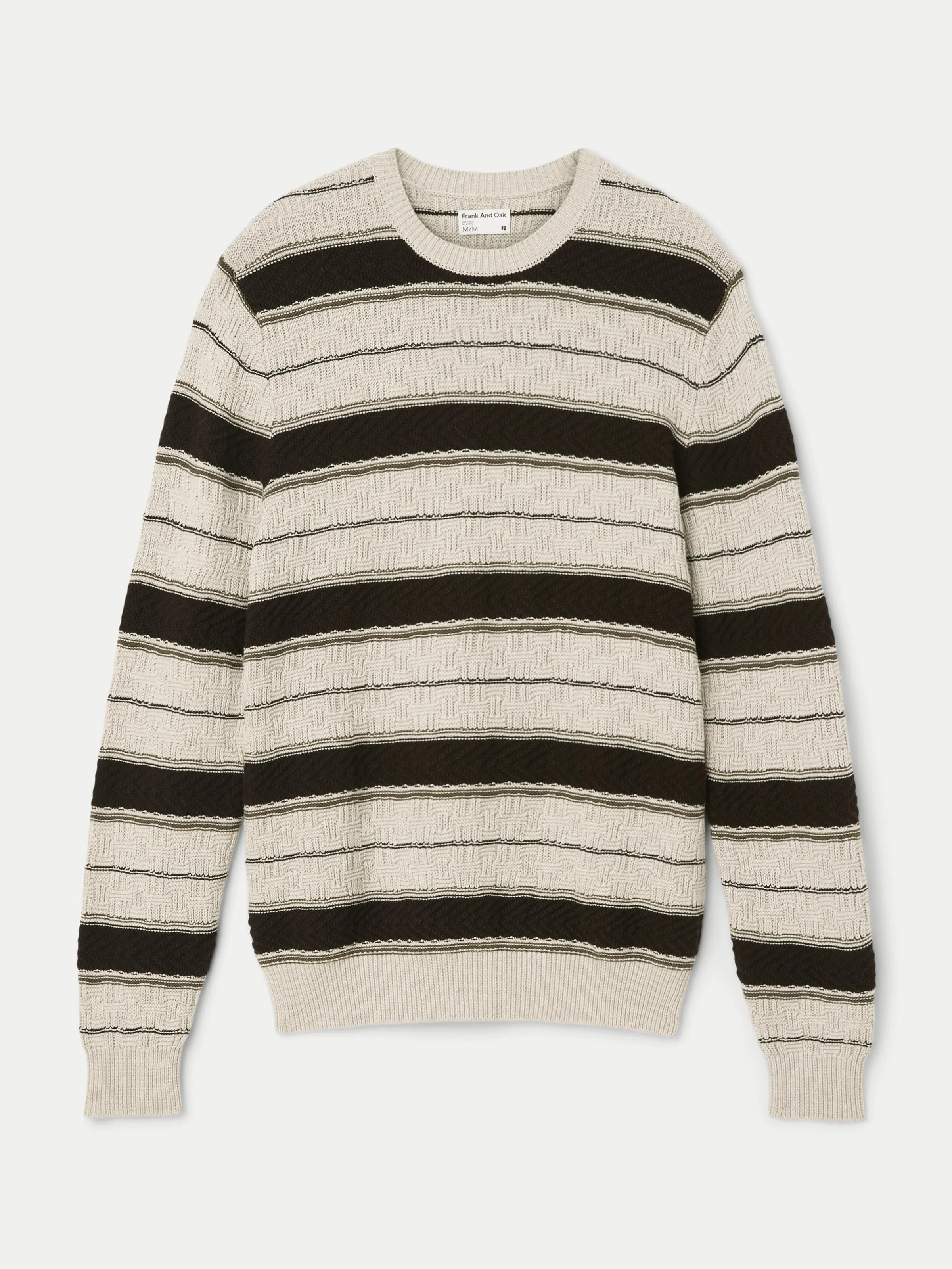 The Striped Crewneck in Light Beige