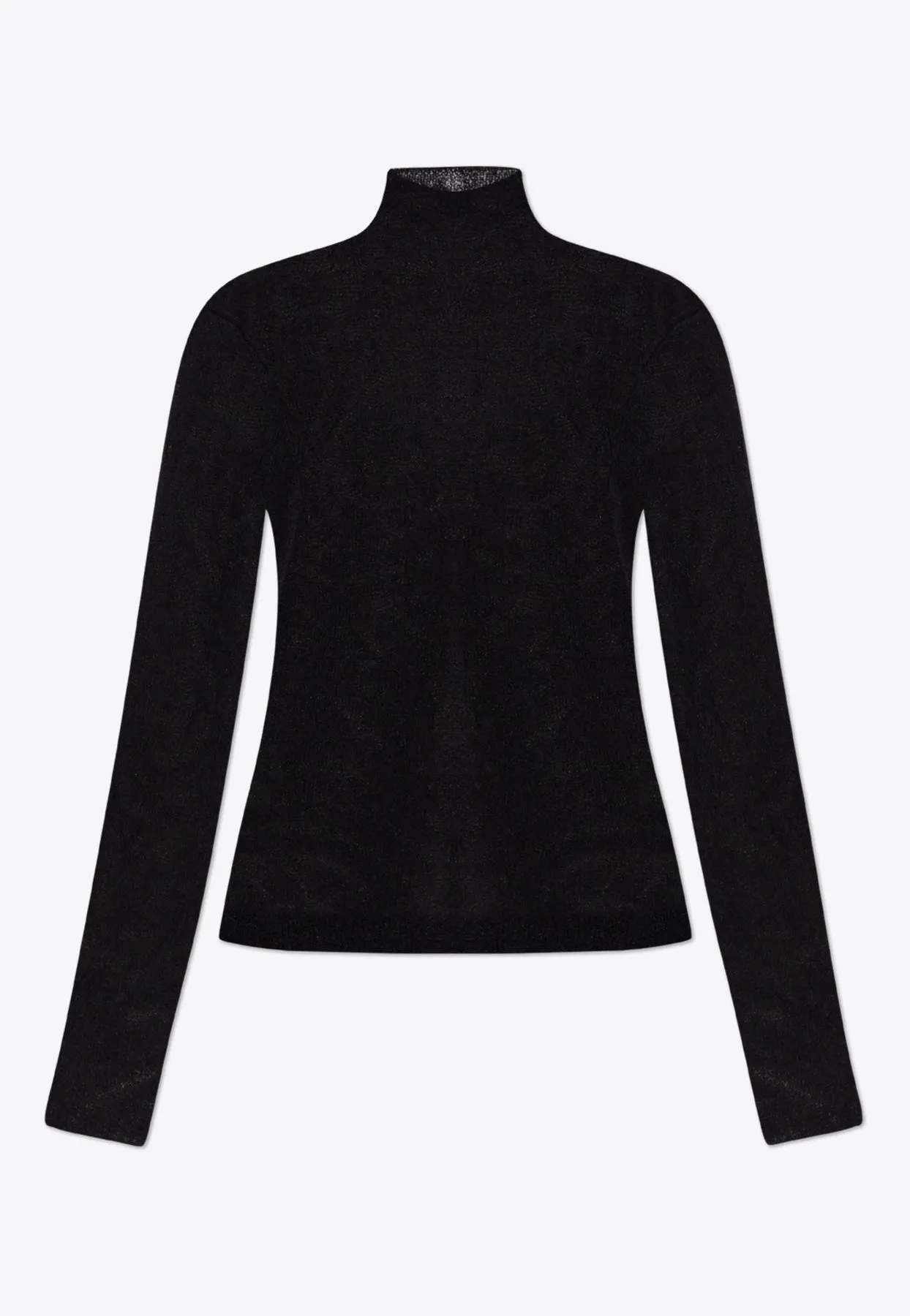 Turtleneck Jacquard Sweater in Brushed-Effect