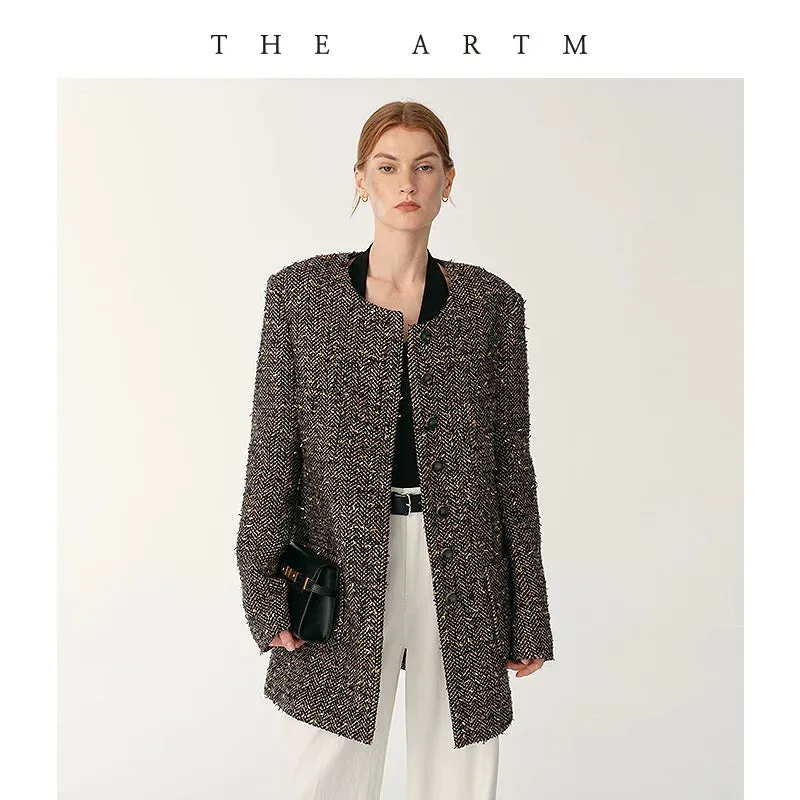 Tweed Round Neck Jacket