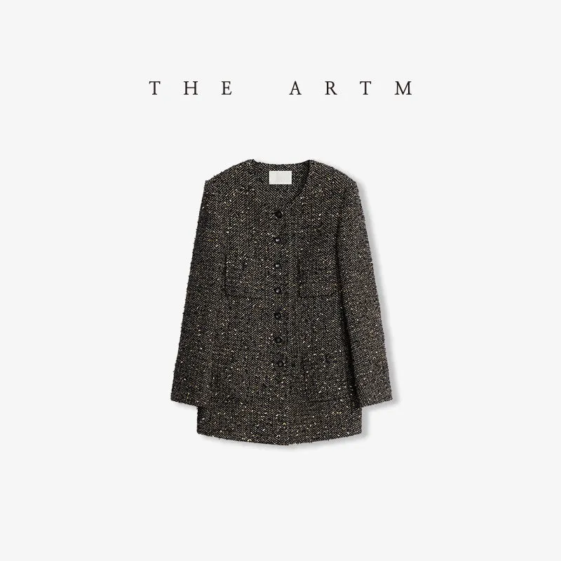 Tweed Round Neck Jacket