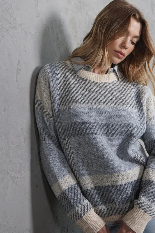 Tyler Plaid Crewneck Knit Sweater