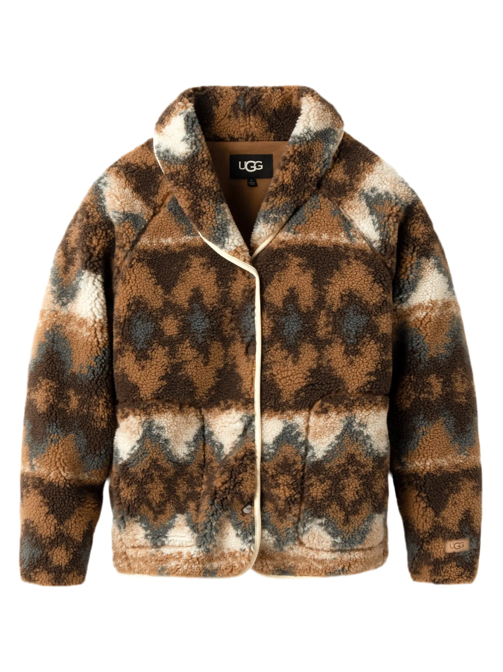 UGG Elaina Uggfluff Cardigan in Chestnut