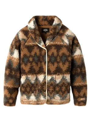UGG Elaina Uggfluff Cardigan in Chestnut