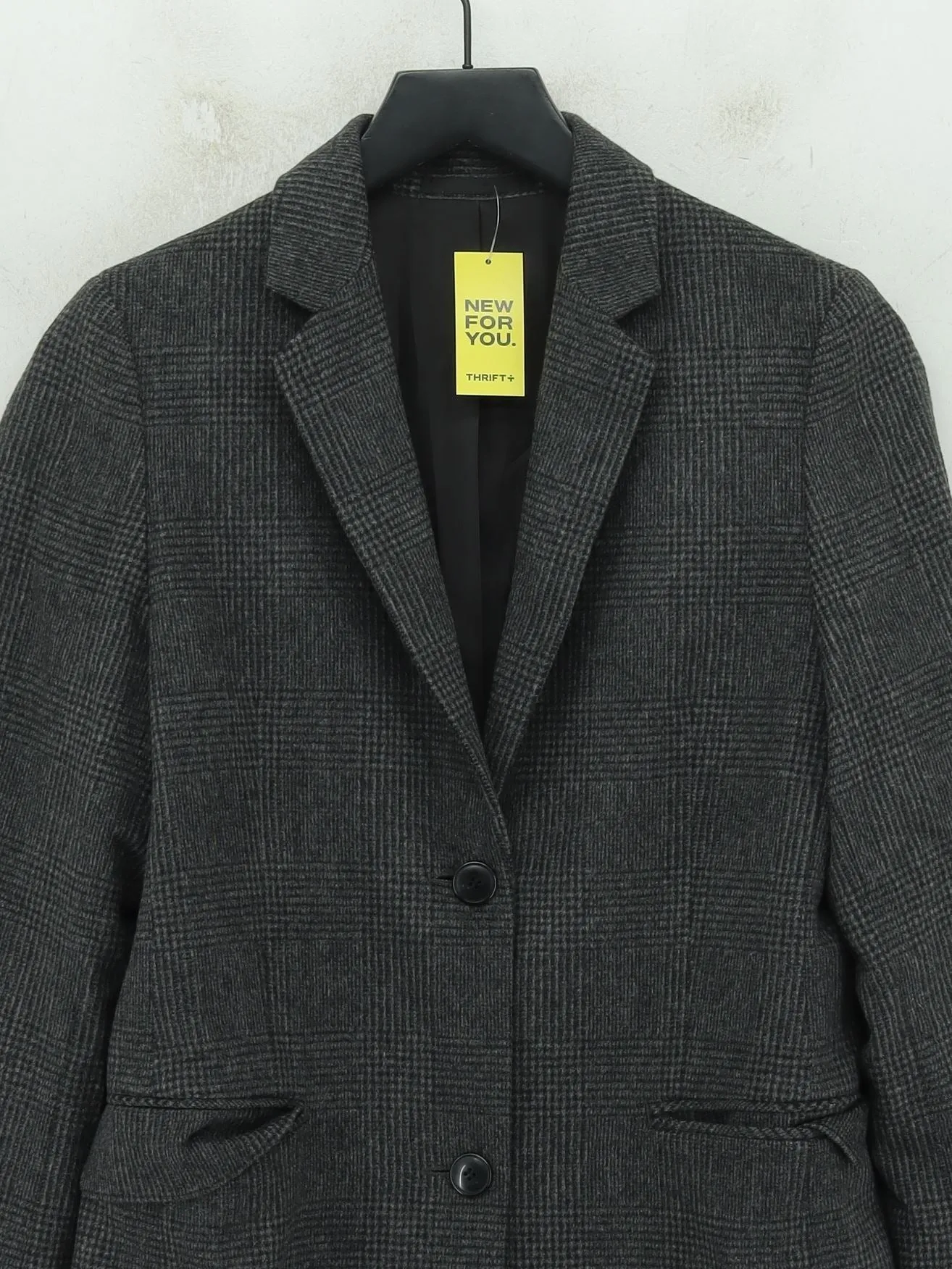 Uniqlo Women's Coat S Grey Wool with Cashmere, Polyester