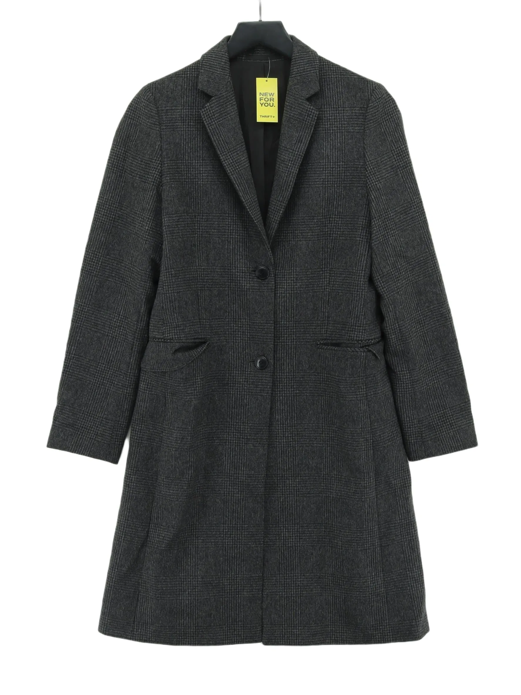 Uniqlo Women's Coat S Grey Wool with Cashmere, Polyester