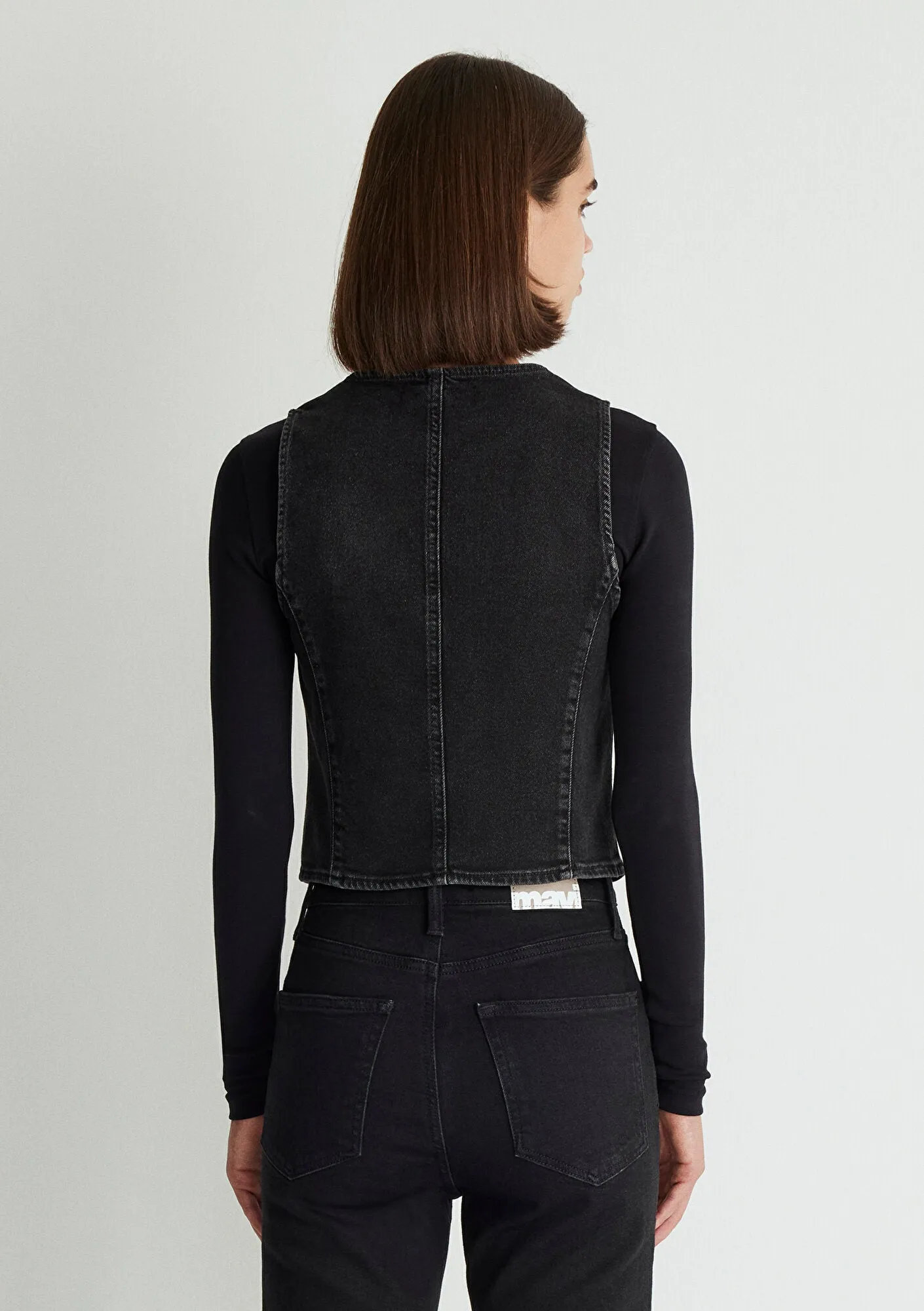 Vela Dark Smoke Denım Jean Vest