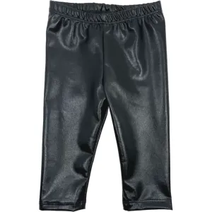 Vida-Leather Leggings | Black Metallic