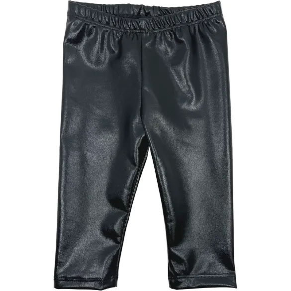 Vida-Leather Leggings | Black Metallic