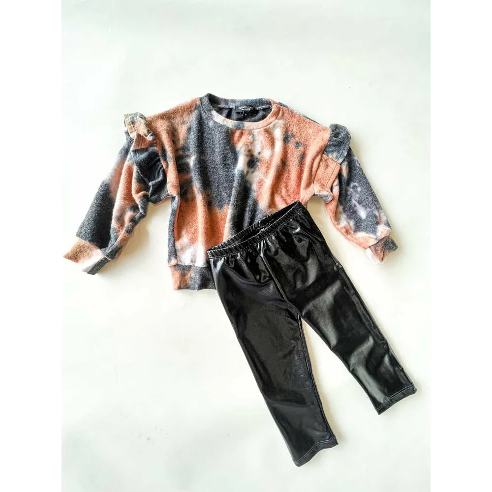 Vida-Leather Leggings | Black Metallic