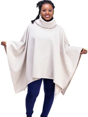 Vivo Basic Turtleneck Poncho - Buttermilk