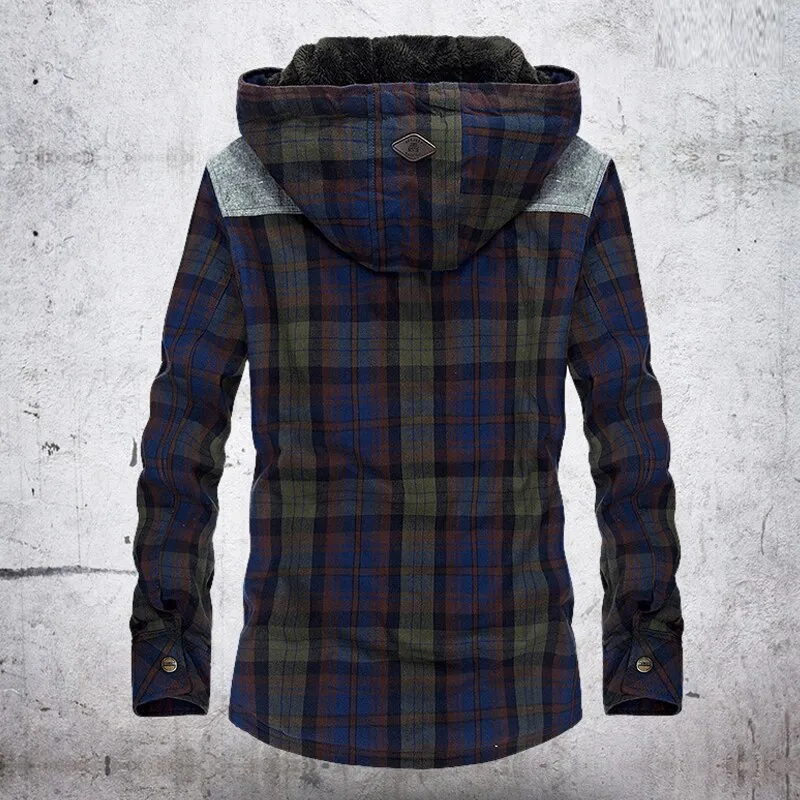 West Louis™ Fleece Pure Cotton Plaid Jacket