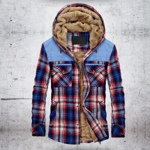 West Louis™ Fleece Pure Cotton Plaid Jacket