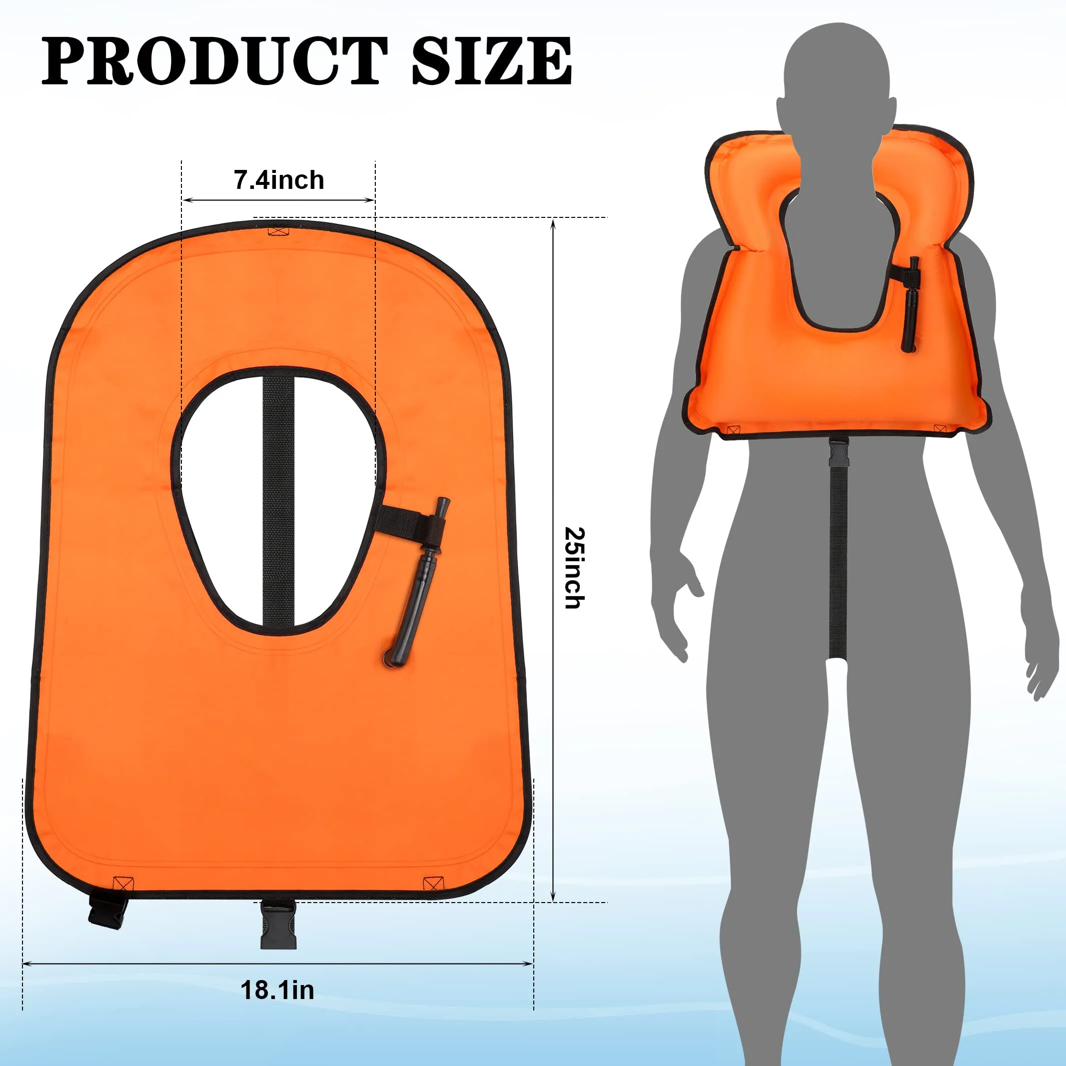 Wettarn 4 Pcs Snorkel Vest Adults Portable Inflatable Swim Vest Buoyancy Aid Swim Jackets with Portable Storage Bag for Adult Youth Kids Snorkeling Swimming Diving Safety, Green, Orange, Blue, Pink