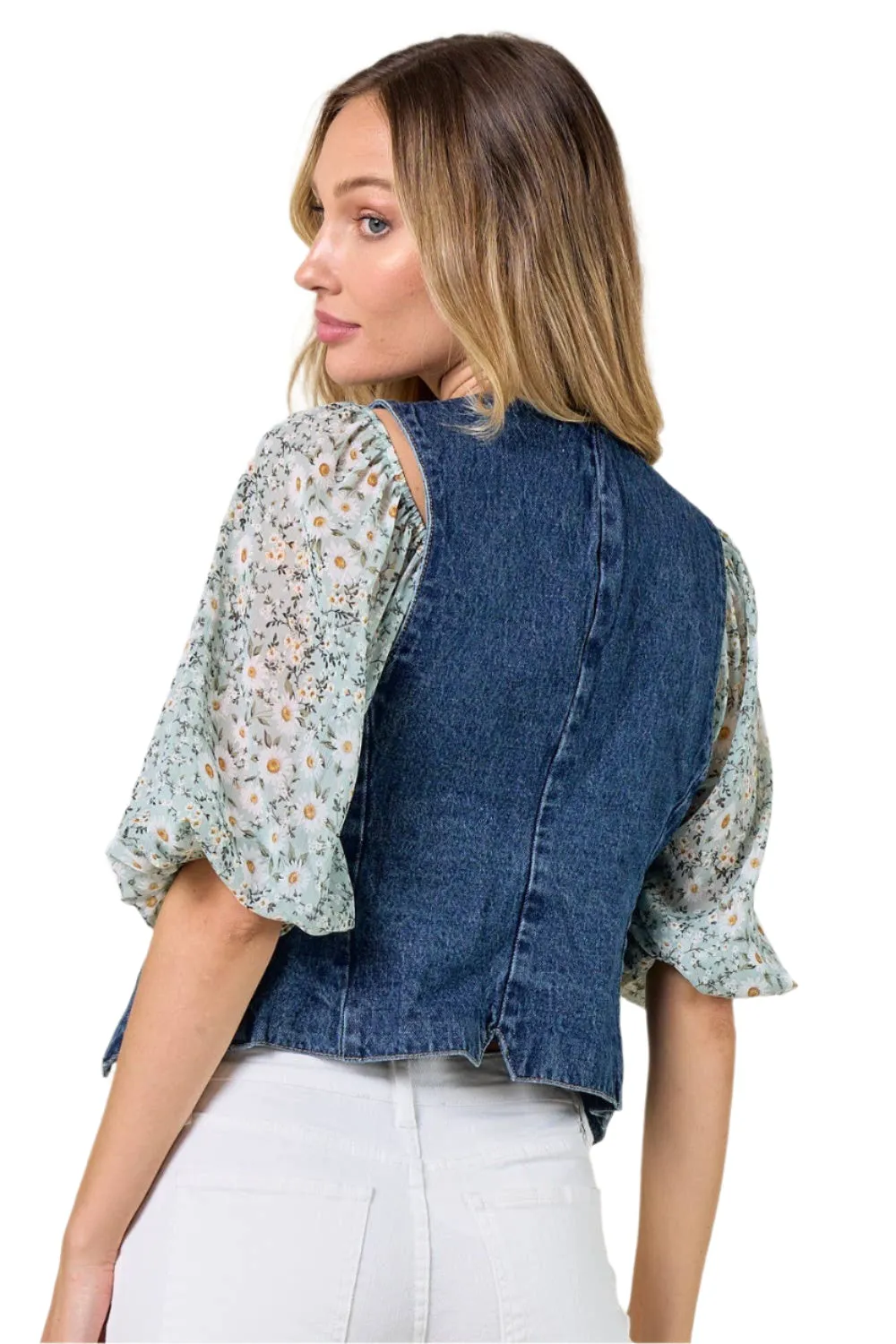Wisteria Lane Women's Structured Denim Vest