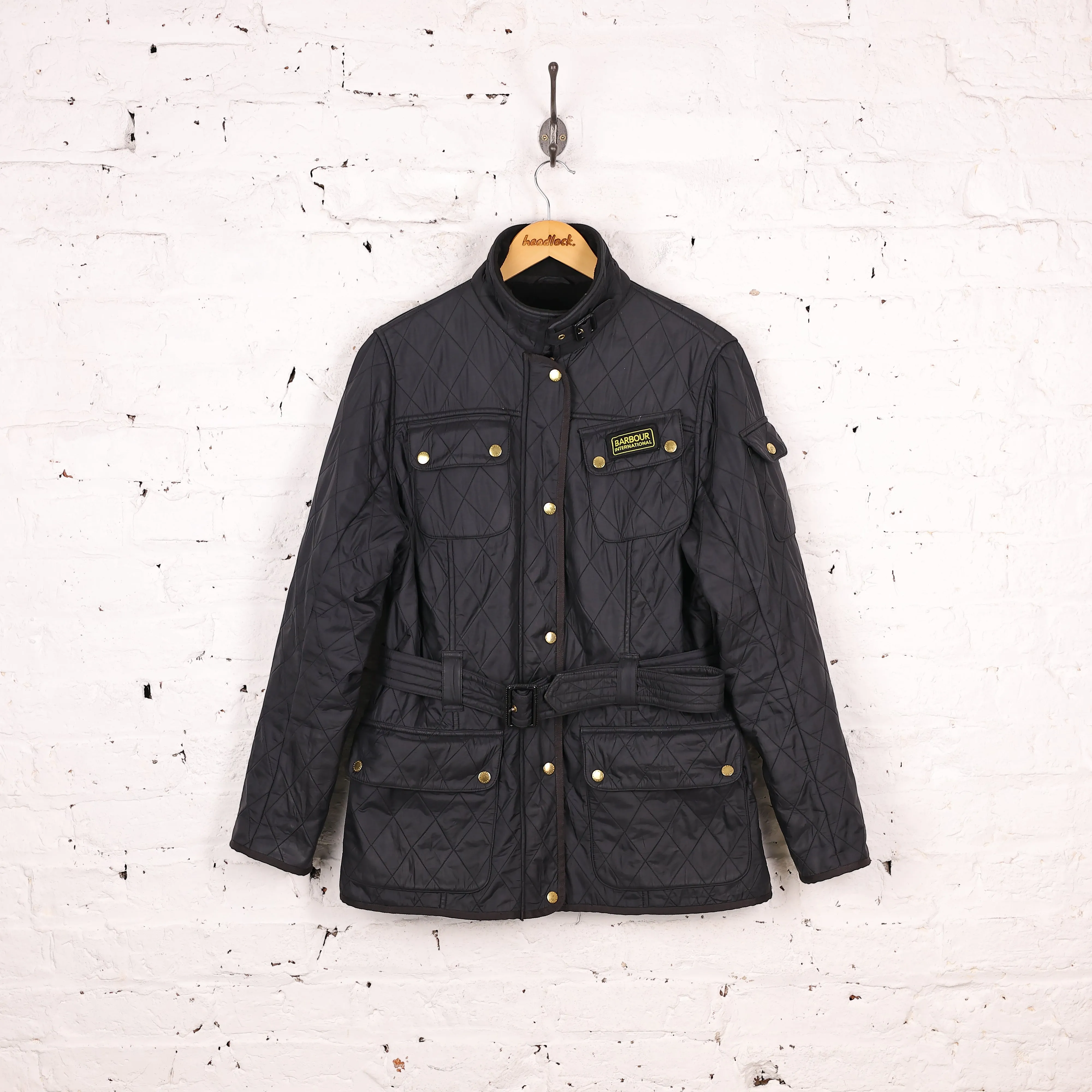 Women's Barbour International Polar Quilt Quilted Jacket - Black - Women's XL