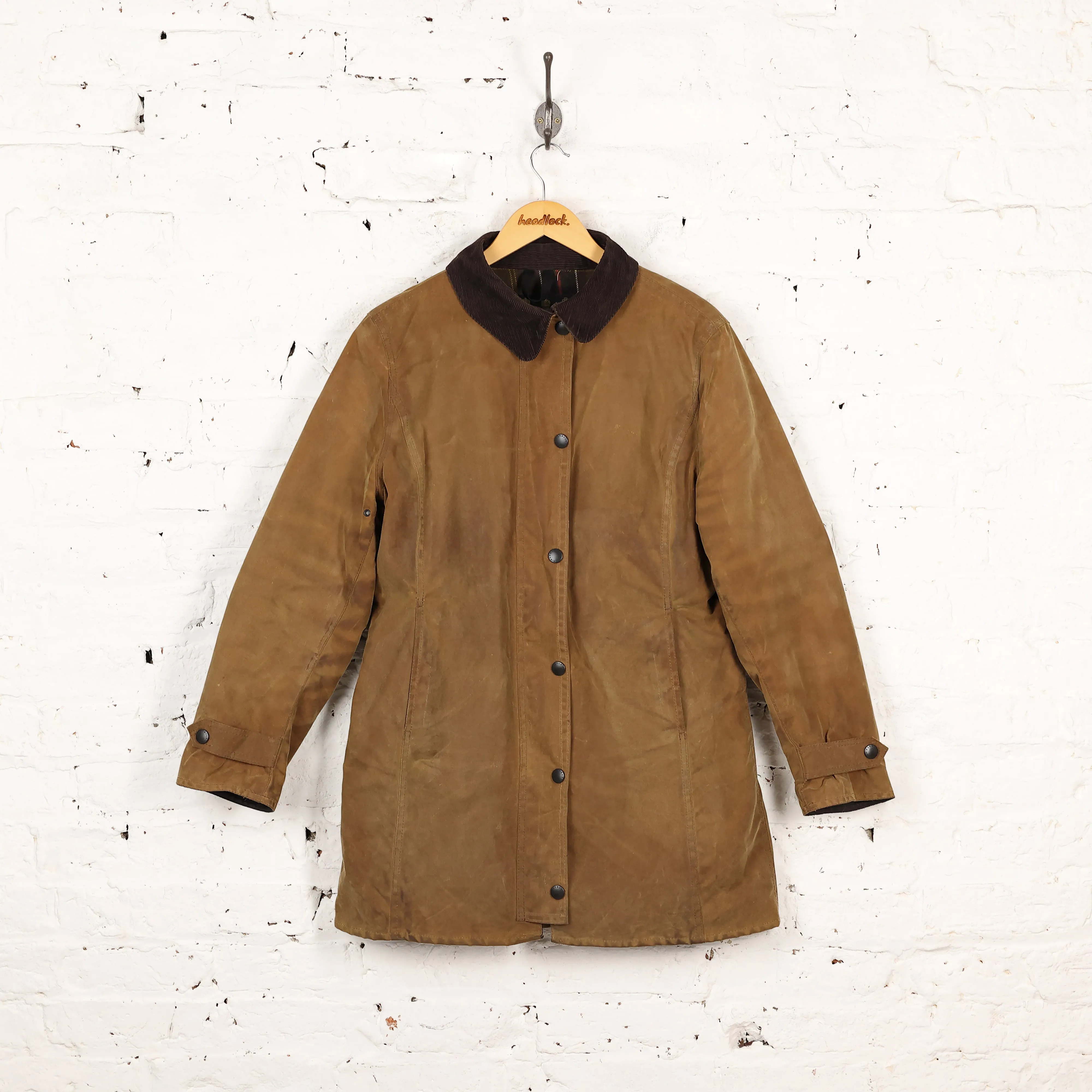 Women's Barbour Newmarket Wax Jacket - Brown - Womens L