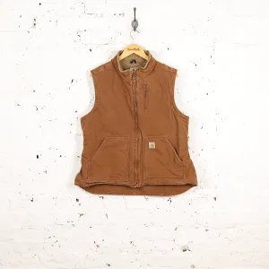 Women's Carhartt Sleeveless Work Jacket Gilet - Brown - Women's XL