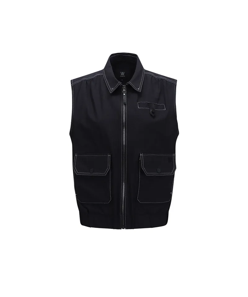 Women's Denim-Like Vest - Navy