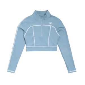 Women's Zip Crop Top - Lagoon