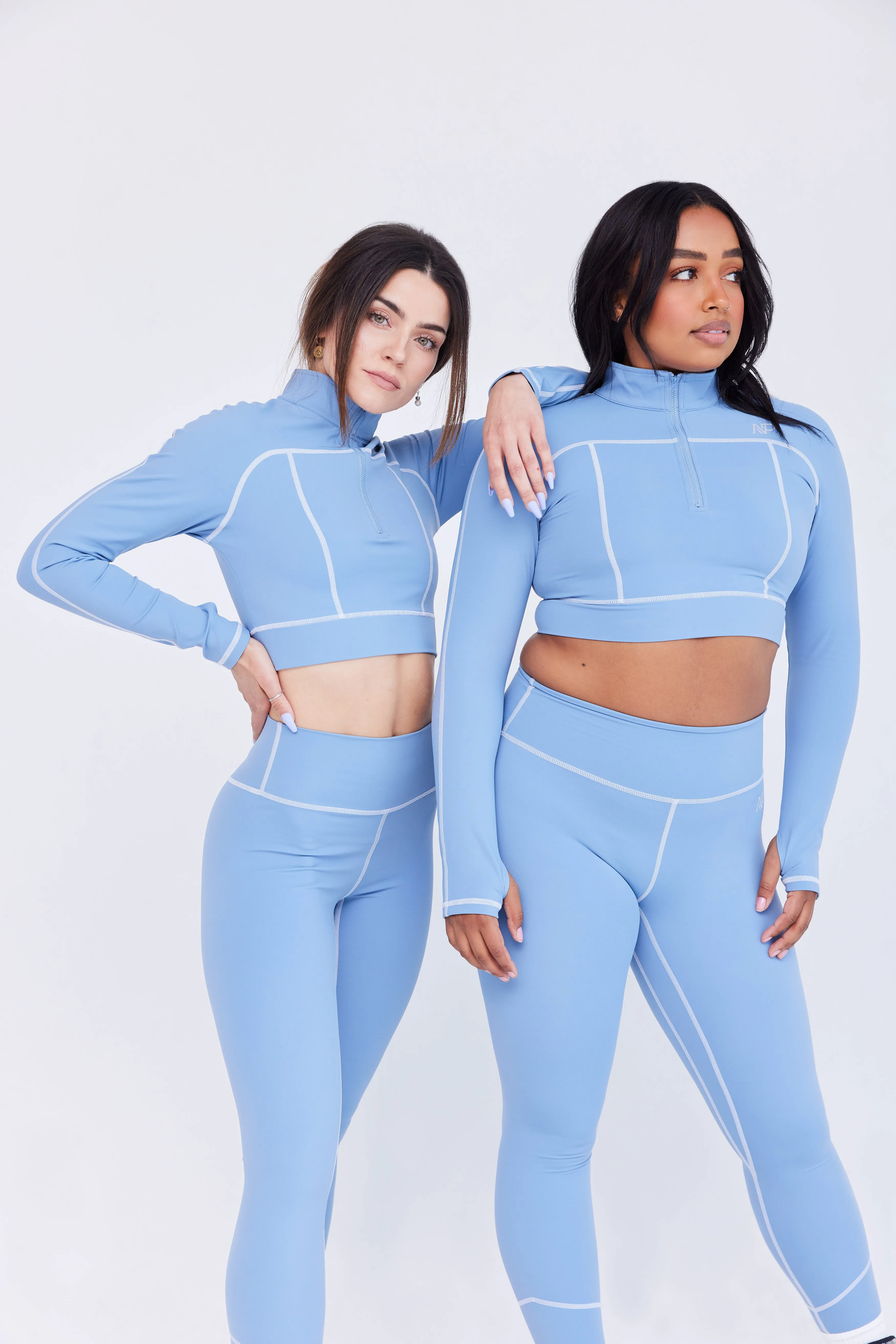 Women's Zip Crop Top - Lagoon