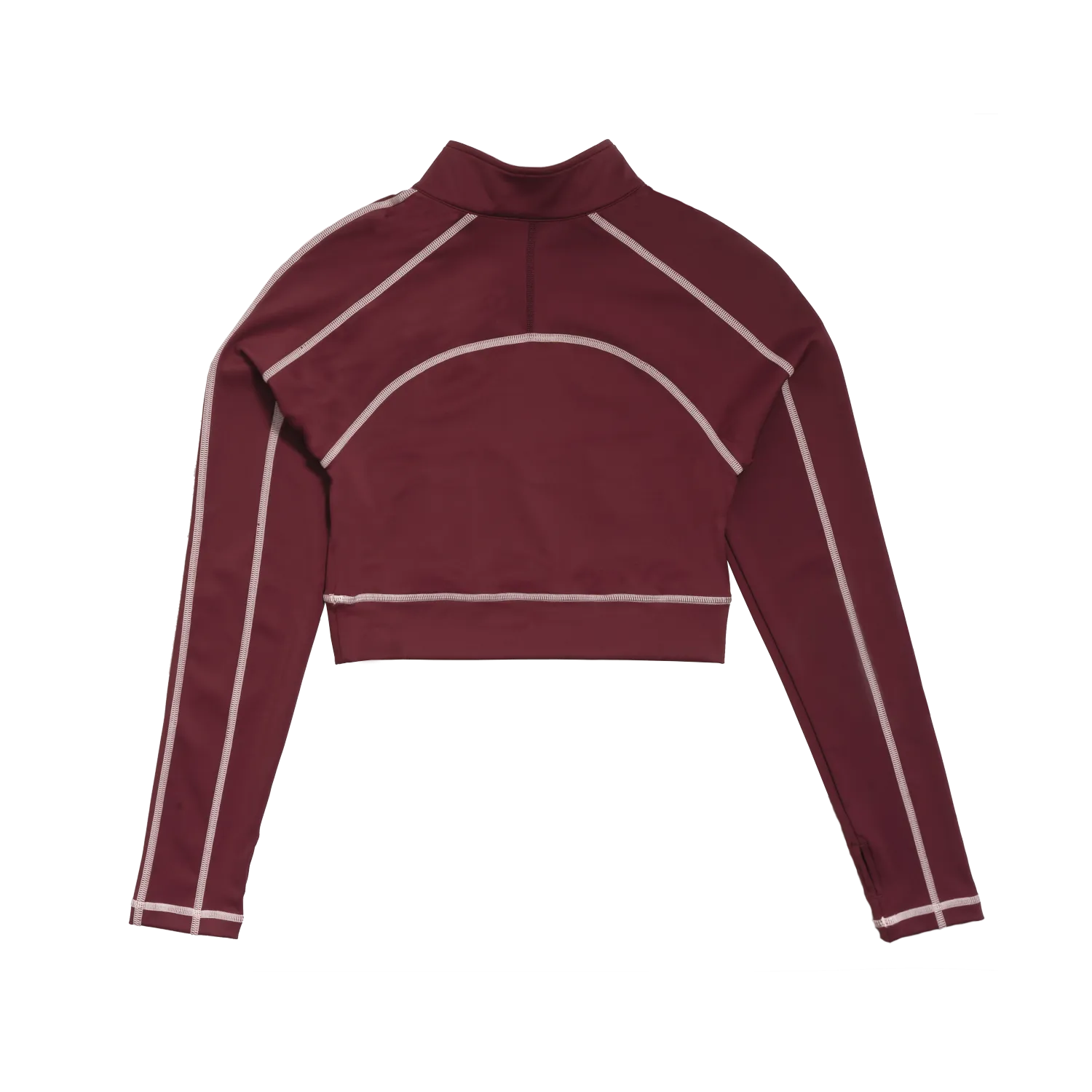 Women's Zip Crop Top - Merlot