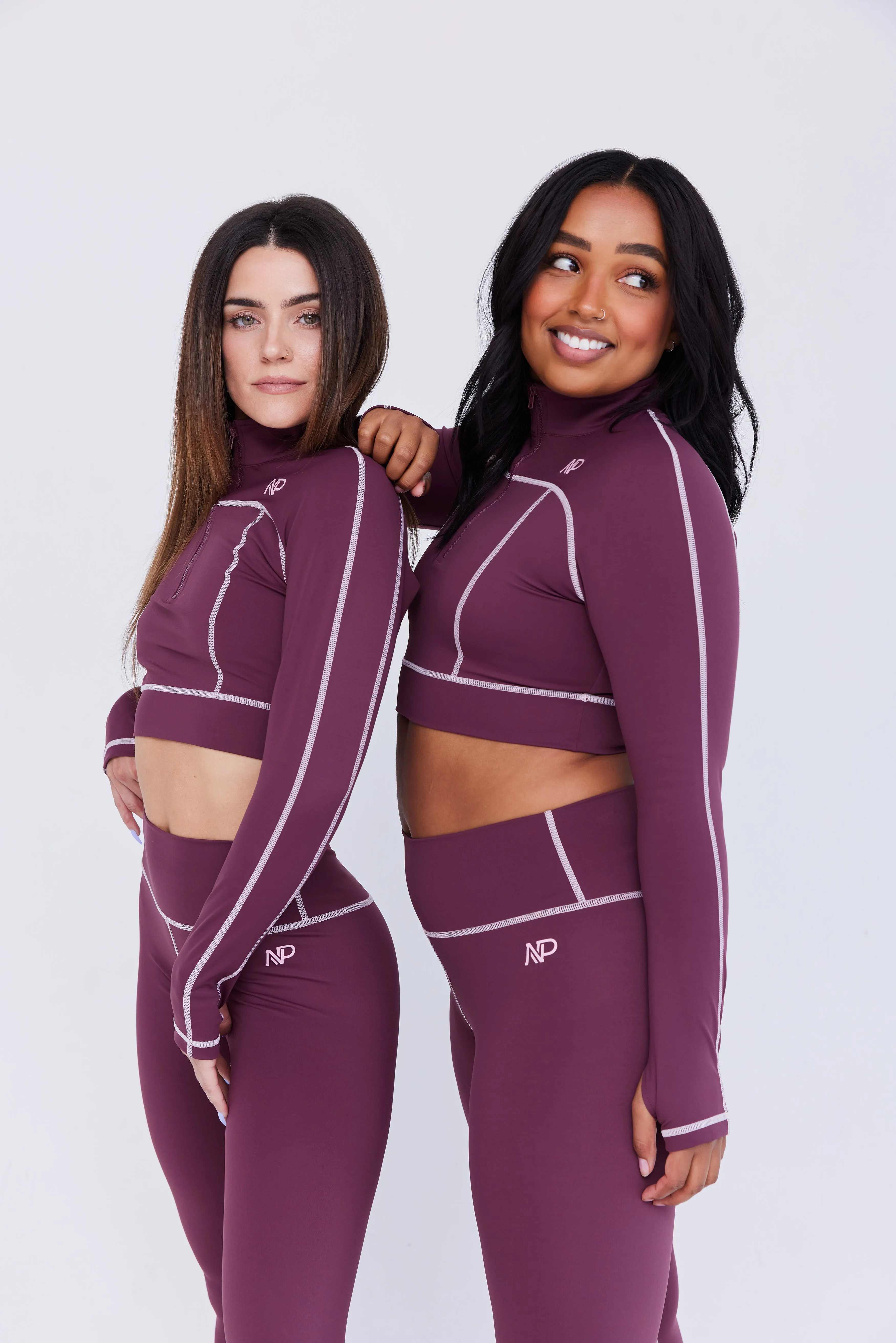 Women's Zip Crop Top - Merlot