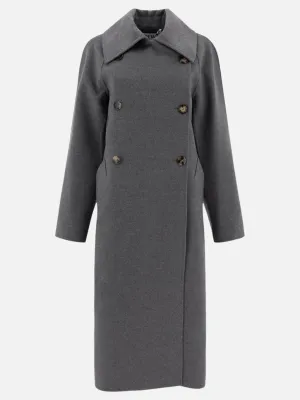 Wool and cashmere double-breasted coat