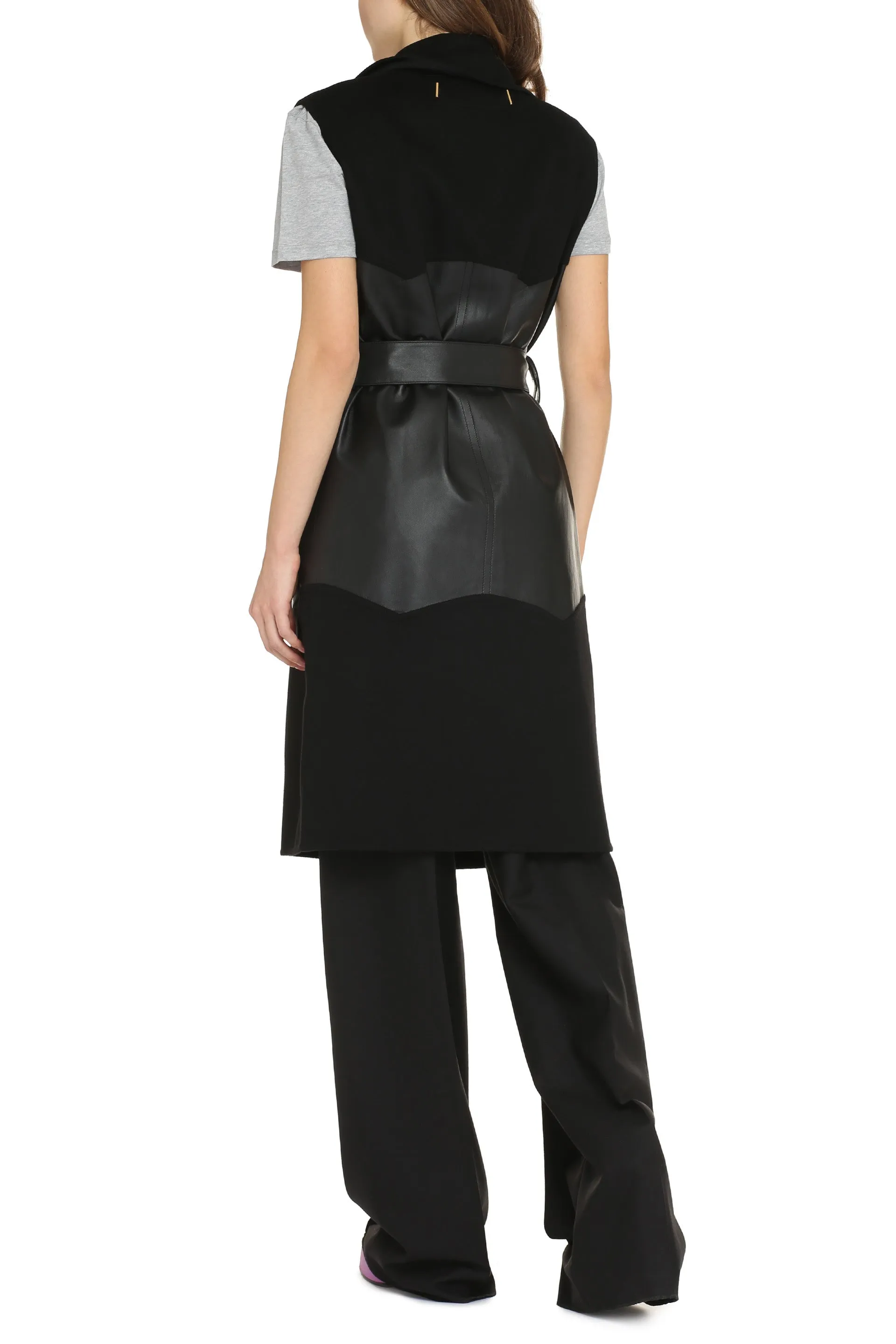 Wool and cashmere sleeveless coat