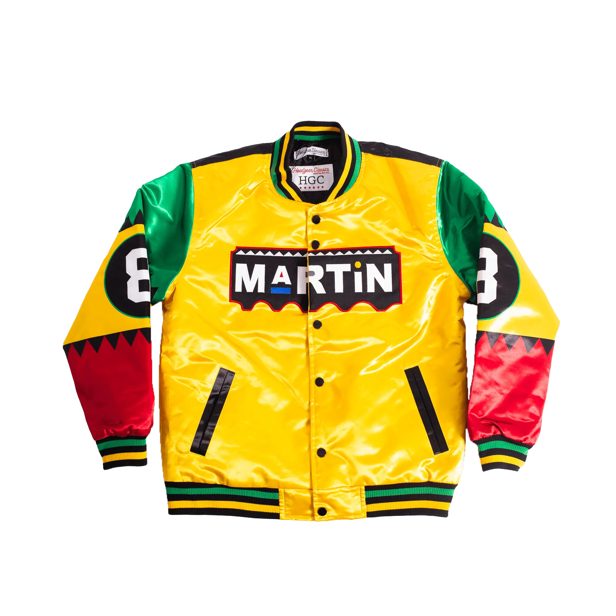 YOUTH MARTIN 8BALL INVERTED SATIN JACKET YELLOW