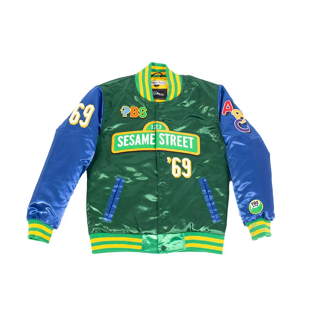 YOUTH SESAME STREET SATIN JACKET (GREEN/BLUE)
