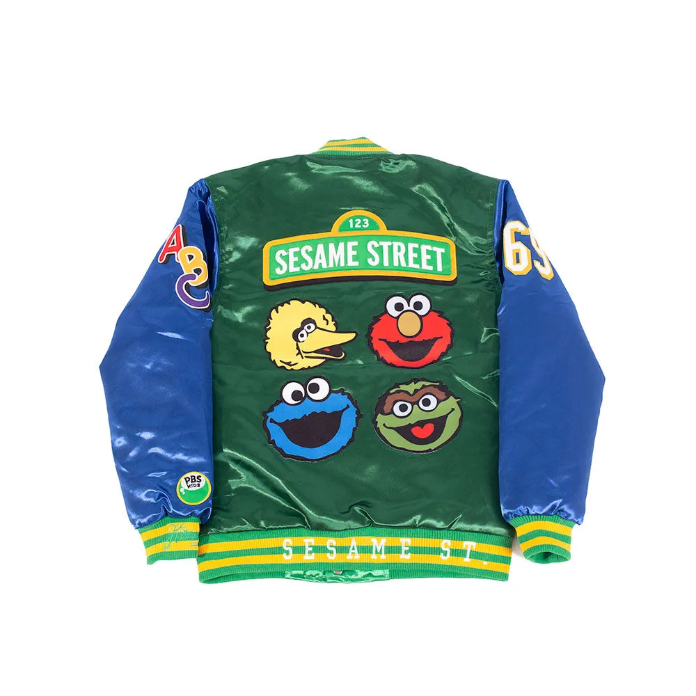 YOUTH SESAME STREET SATIN JACKET (GREEN/BLUE)